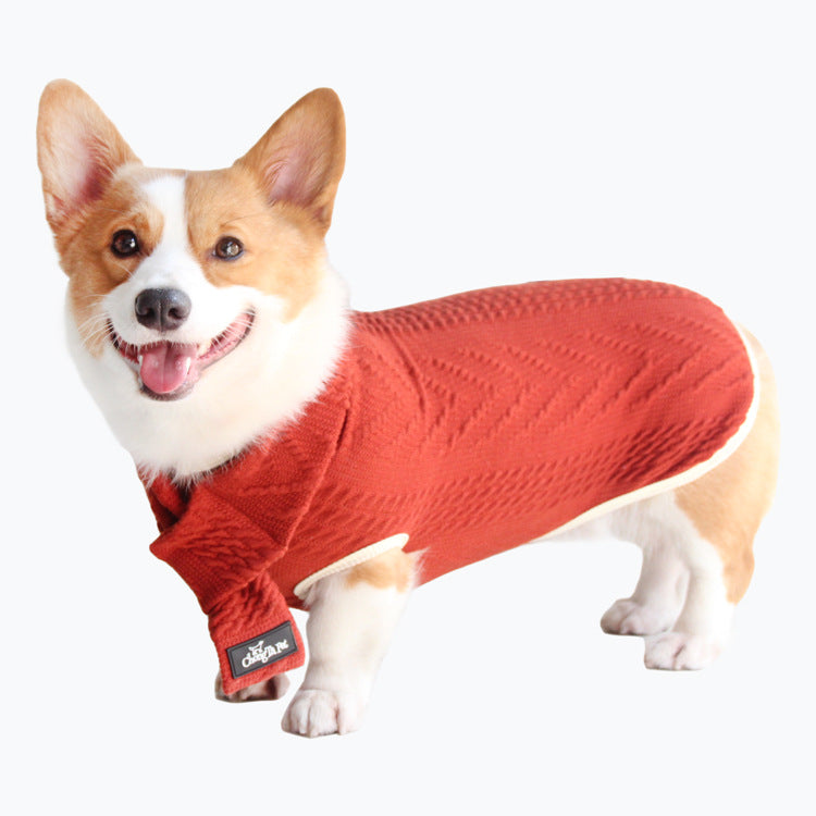 Vintage Twist Knit Pet Sweater for Warmth